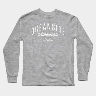 OALL Uniform White Logo - Oceanside American Little League Long Sleeve T-Shirt